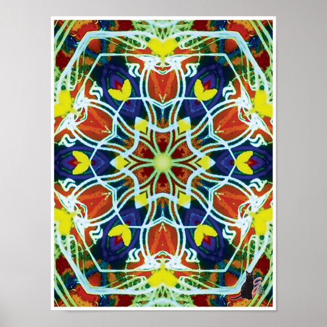 Wicker Kinetic Collage Kaleidoscope Poster (Devant)