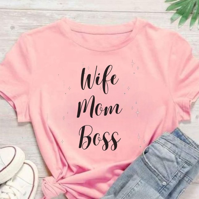 Wife mom boss t-shirt (Créateur téléchargé)