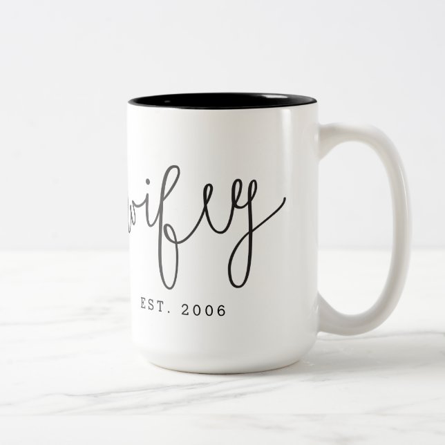 "Wifey" Couple Mug | Anniversaire | Mariage (Droit)