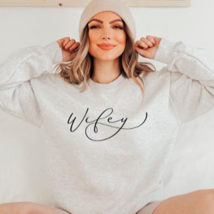 Wifey Cute Script Sweatshirt nouvellement marié