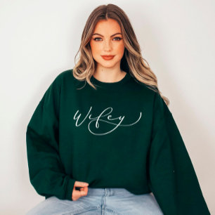 Wifey Cute Script Sweatshirt nouvellement marié