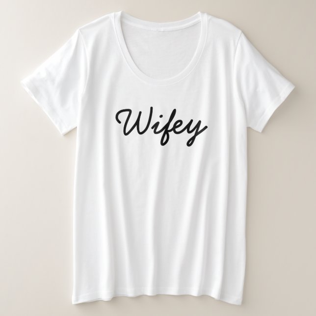 Wifey Modern Black Script Blanc, Cadeau pour femme (Design devant)