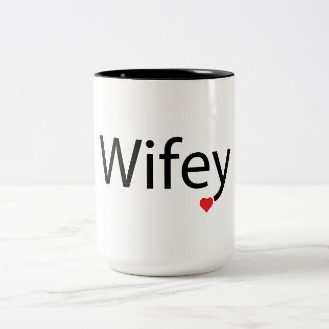 Wifey - Noir 15 oz Mug à deux tons (Centre)