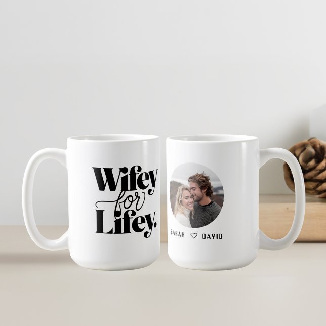 Wifey pour Lifey | Mug cadeau pour femme avec phot (Créateur téléchargé)