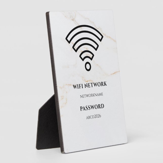 Wifi Network and Password Black Plaque (Côté)