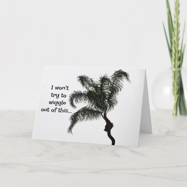 Wiggle Palm Tree Art Amusant Carte Anniversaire Be (Devant)