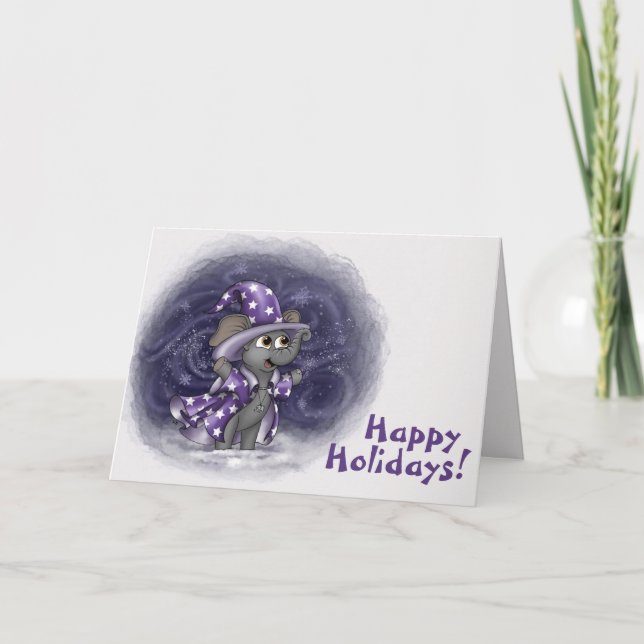 Wilbur Metalphant en hiver Carte de vacances (Devant)