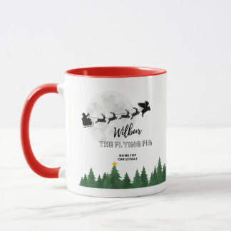 Wilbur Pig : Je serai à la maison pour Noël Mug