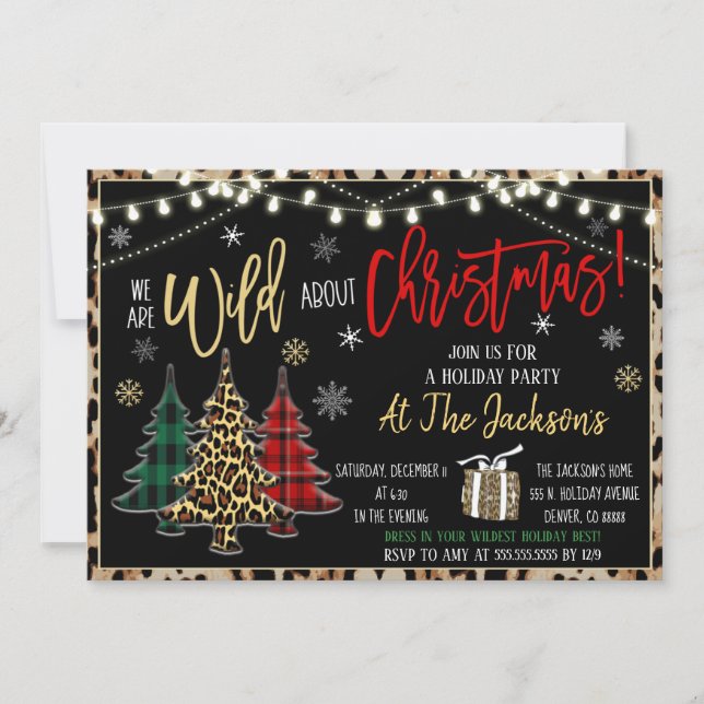 Wild About Christmas Party Invitation (Devant)