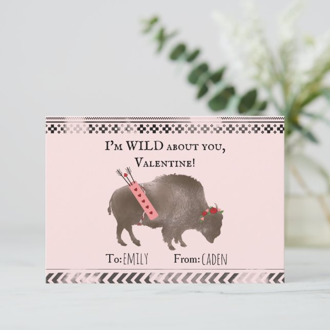 Wild About You Valentine Bison Buffalo Cupid (Debout devant)