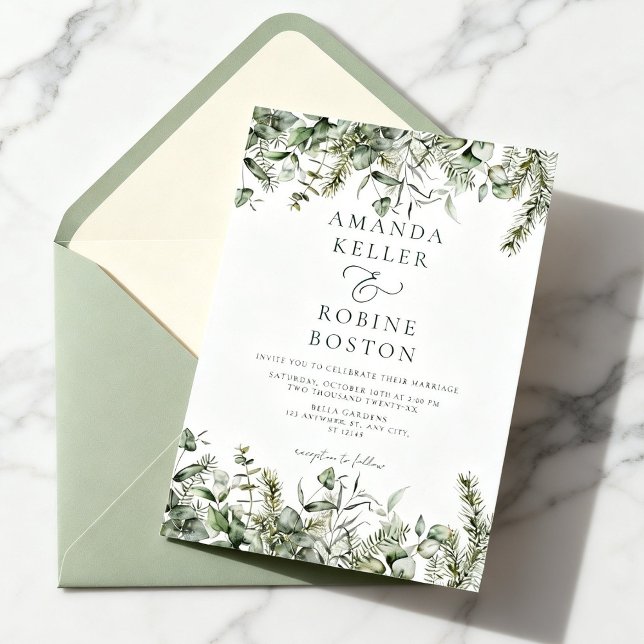 Wild Botanical Wedding Invitation (Créateur téléchargé)