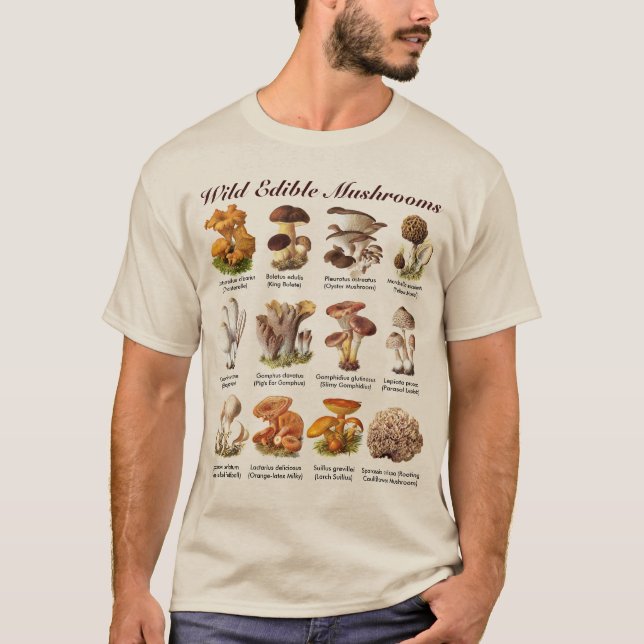 Wild Edible Mushrooms T-Shirt (Devant)