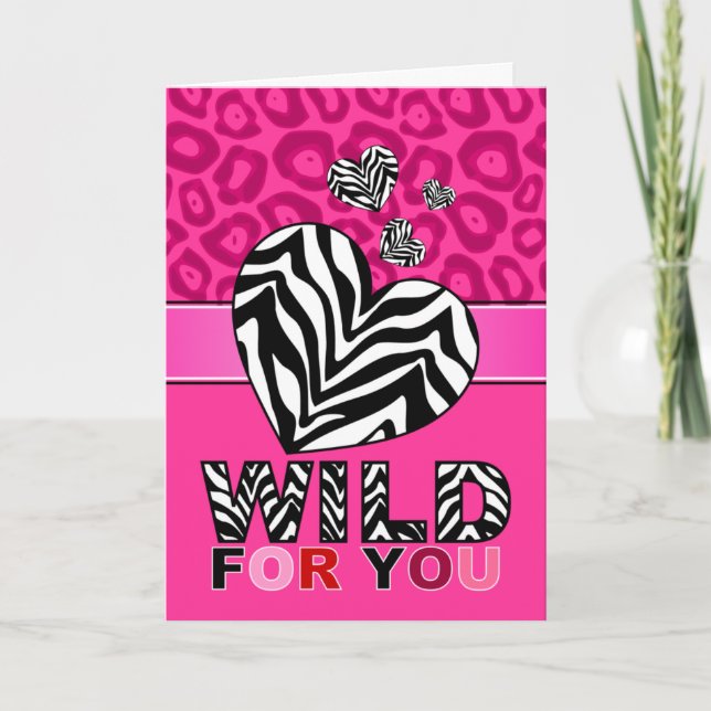 Wild For You Heart Carte de voeux (Devant)