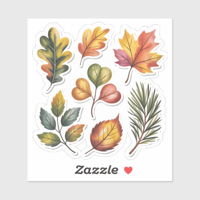 Wild Forest Leaves Custom-Cut Vinyl Sticker (Feuille)