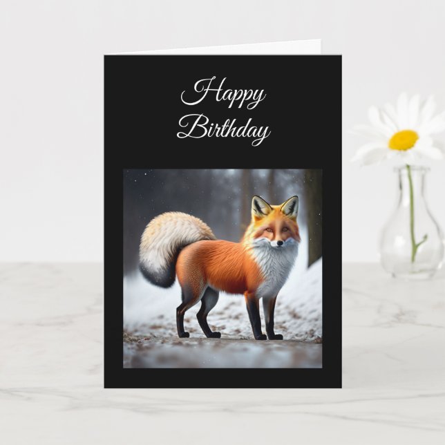 Wild Fox Personnaliser Anniversaire Carte de voeux (Petite plante)