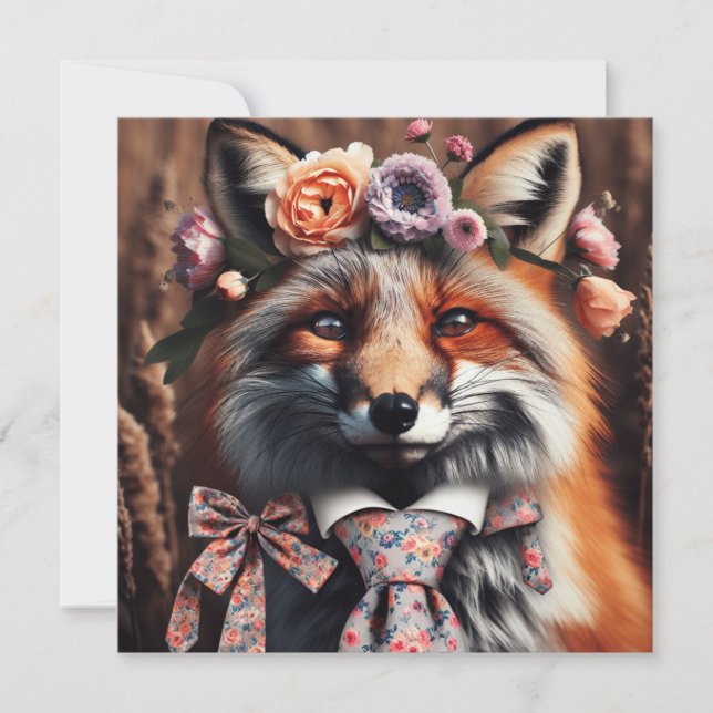 Wild fox wearing a tie cute  (Devant)