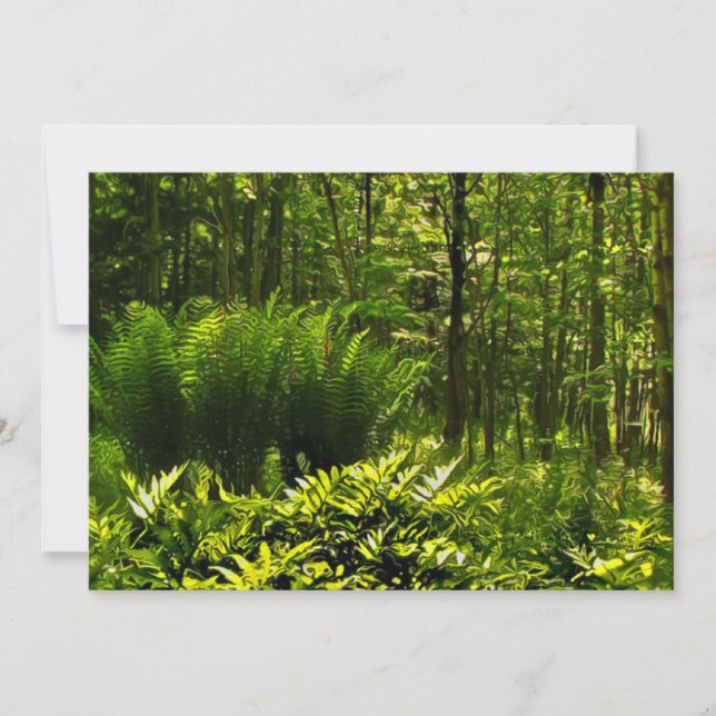 Wild Green Fern Summer Solstice Party Invitation (Devant)