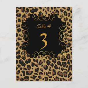 Wild Jaguar Imprimer Mariage Carte Numéro de table