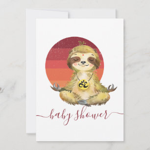 Wild Jungle Safari Animaux Baby Sloth Invitation