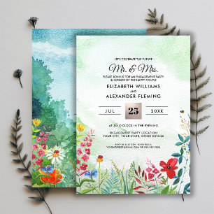 Wild Meadow Summer Forest Engagement Invitations