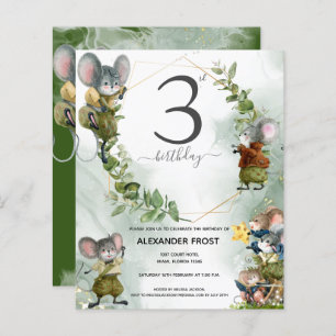 Wild Mice 3e anniversaire de fête Invitation