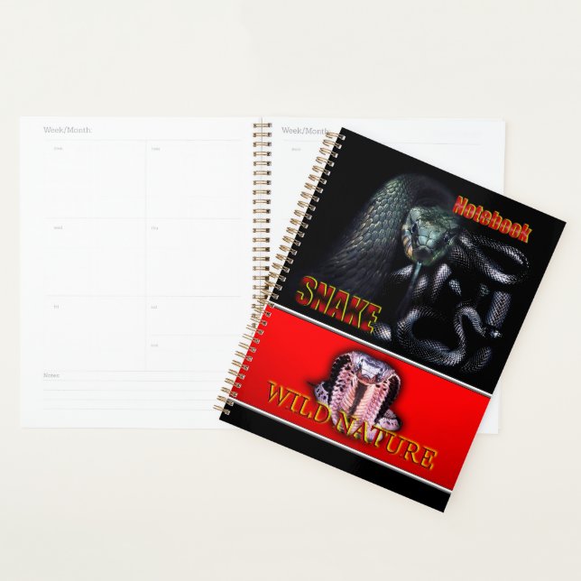 WILD NATURE - collection de design SNAKE noir (Devant avec enveloppe)