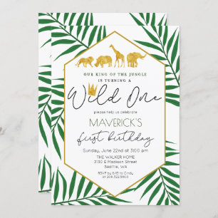Wild One 1er anniversaire Jungle Safari Invitation