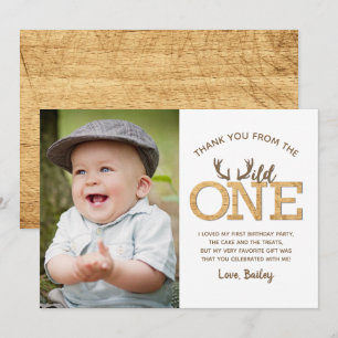 Wild One 1er anniversaire Merci Carte photo