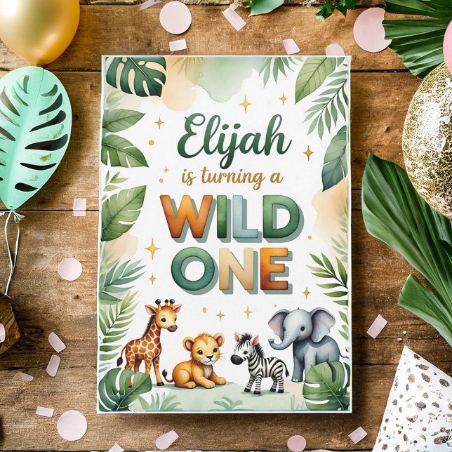 Wild One 1st Birthday Invitation Card - Elijah (Créateur téléchargé)