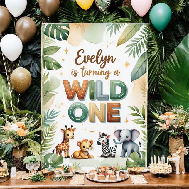 Wild One 1st Birthday Invitation Card - Evelyn (Créateur téléchargé)