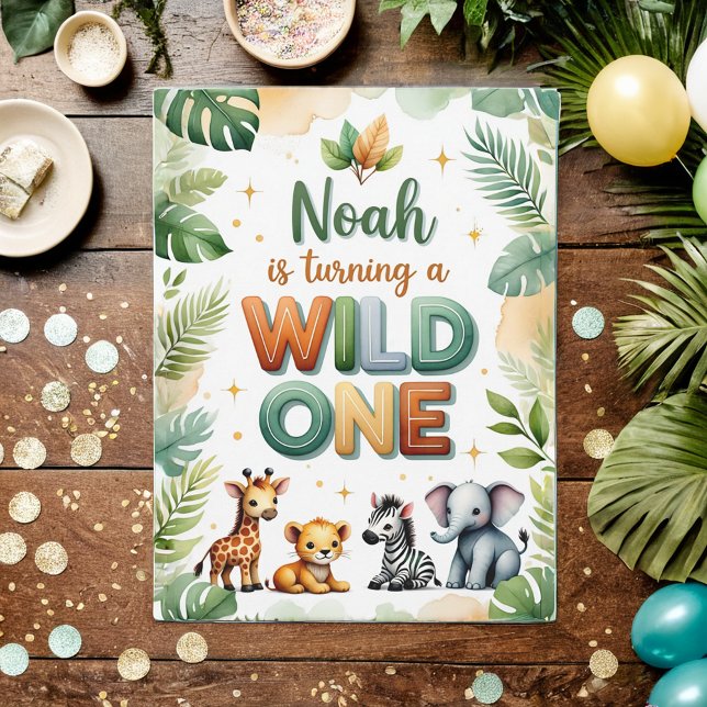 Wild One 1st Birthday Invitation Card - Noah (Créateur téléchargé)
