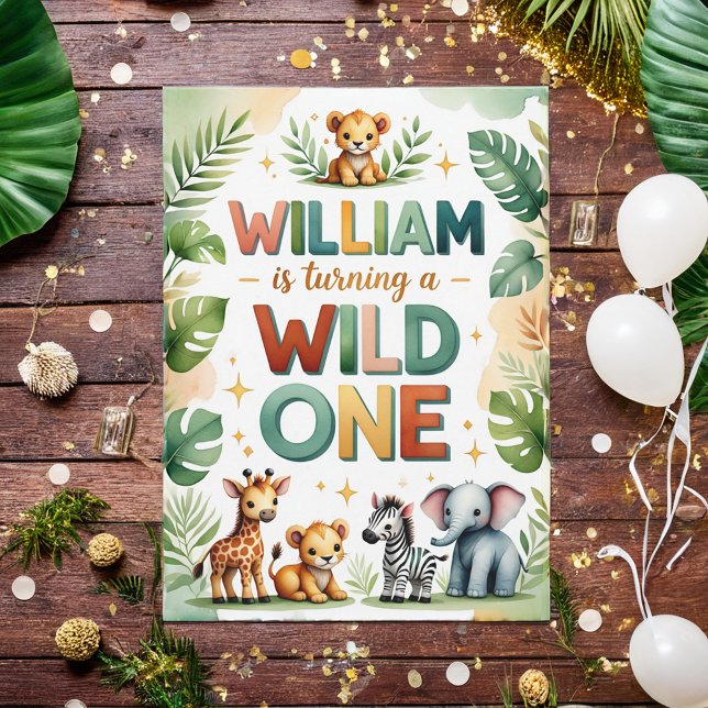 Wild One 1st Birthday Invitation Card - William (Créateur téléchargé)