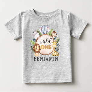 Wild One 1st Birthday Safari Baby T-shirt