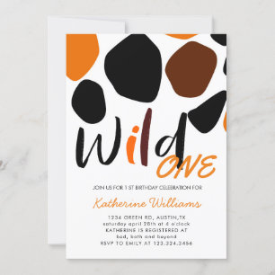 Wild One Animal Motif Anniversaire Fête Invitation