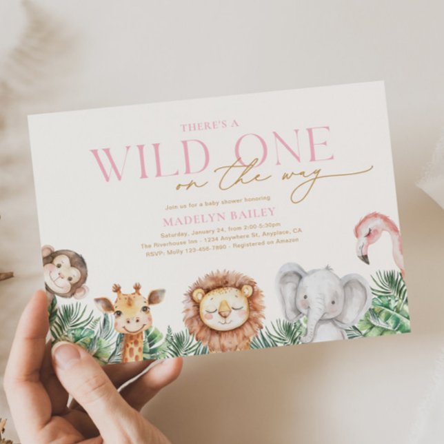 Wild One Animals Baby Shower Invitations (Créateur téléchargé)