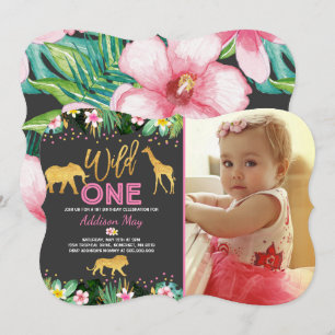 Wild One Anniversaire Invitation Jungle Animaux Pa