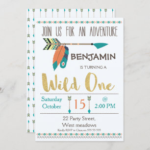Wild One Arrow 1er Anniversaire Invitation pour ga