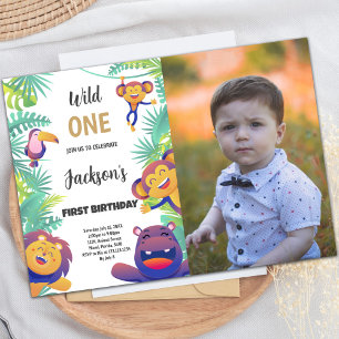 Wild One Birthday Invitations avec photo