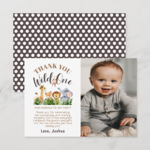 Wild One Birthday Photo Carte de remerciements