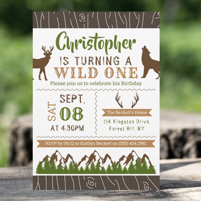 Wild One Boys First Birthday Party Invitations (Créateur téléchargé)