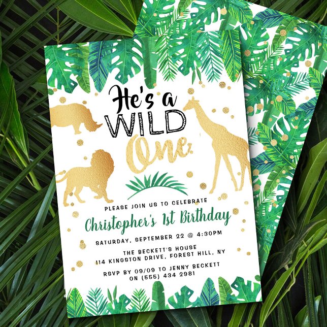 Wild One Boys First Birthday Party Invitations (Créateur téléchargé)