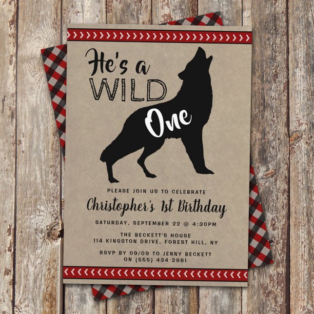 Wild One Boys First Birthday Party Invitations (Créateur téléchargé)