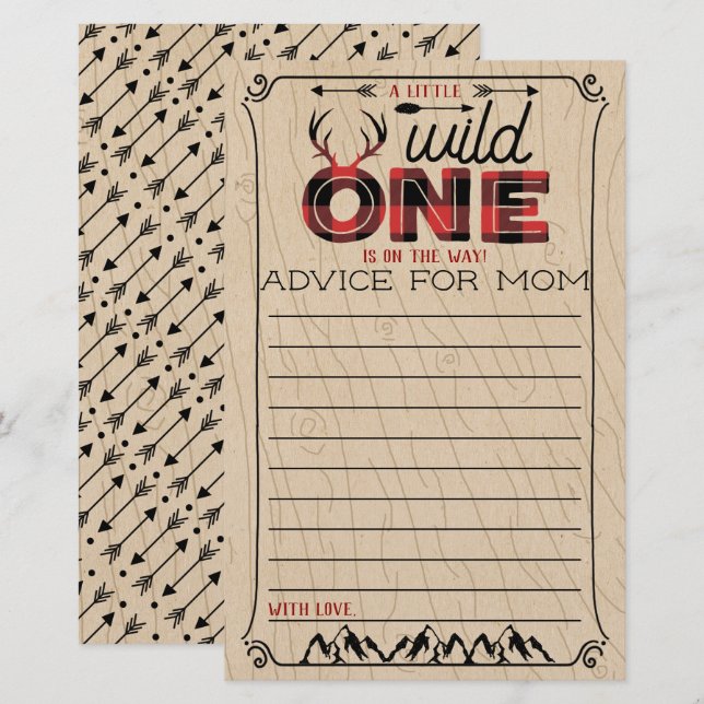 Wild One Boys Rustic Plaid Lumberjack Conseil bébé (Devant / Derrière)