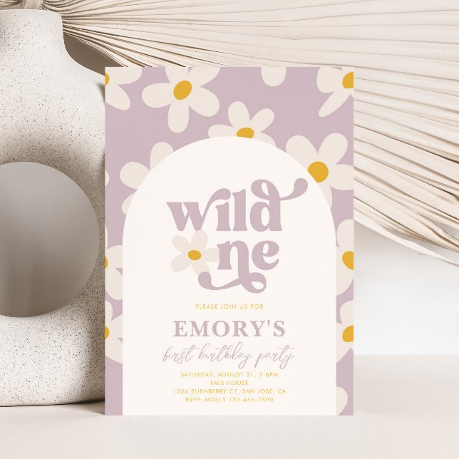 Wild One Daisy First Birthday Invitation (Créateur téléchargé)
