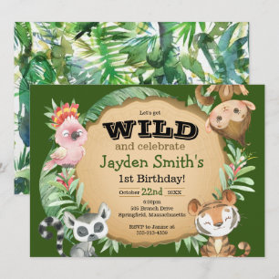 Wild One Exotic Animal Invitation Anniversaire