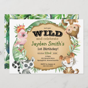 Wild One Exotic Animal Invitation Anniversaire