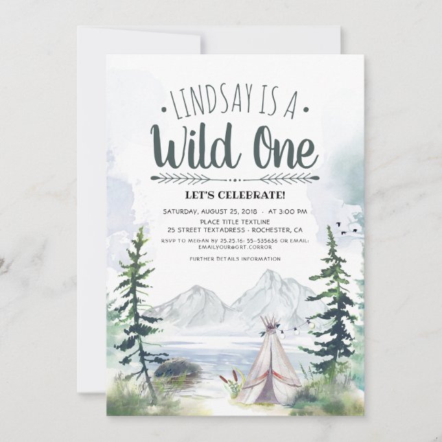 Wild One First Birthday Invitation (Devant)