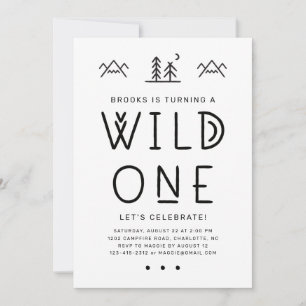 Wild One First Birthday Kraft Invitation
