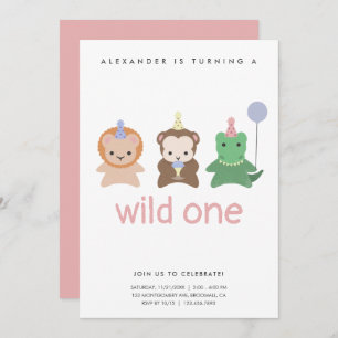 Wild One First Birthday Party Simple Invitation