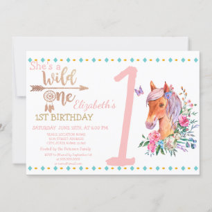 Wild One, Flèches, Fleurs pivoines Invitation Anni
